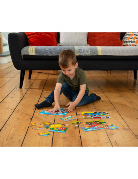 Set 4 puzzle-uri Vehicule (4, 6, 8, 12 piese),1004009