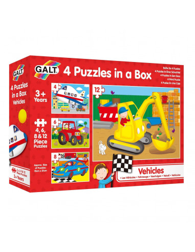 Set 4 puzzle-uri Vehicule (4, 6, 8, 12 piese),1004009