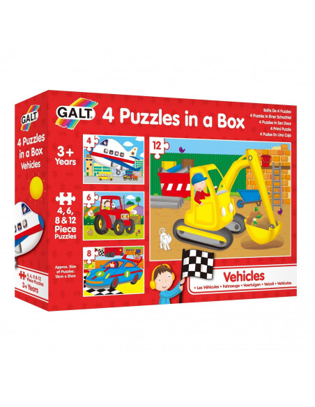 Set 4 puzzle-uri Vehicule (4, 6, 8, 12 piese),1004009