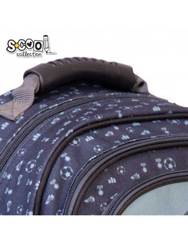 Ghiozdan ergonomic SOCCER, 38 cm - S-COOL,SC1310