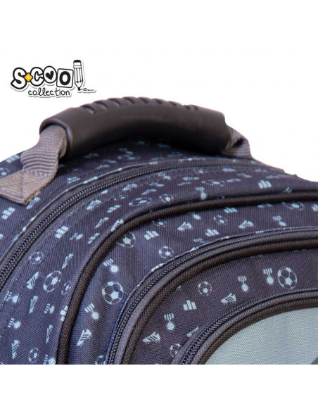 Ghiozdan ergonomic SOCCER, 38 cm - S-COOL,SC1310