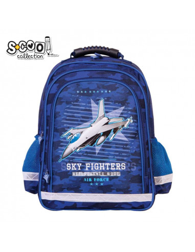 Ghiozdan ergonomic SKY FIGHTER, 38 cm - S-COOL,SC1311