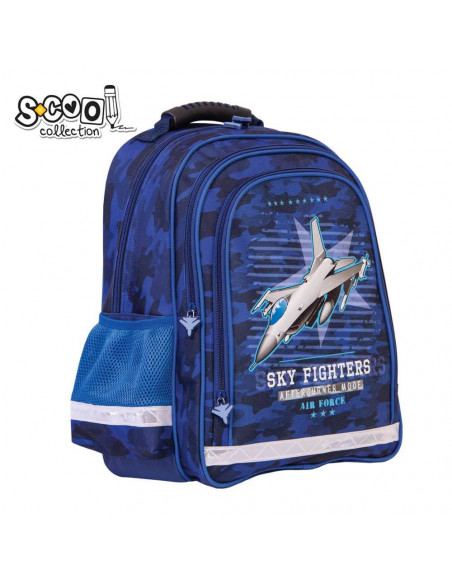 Ghiozdan ergonomic SKY FIGHTER, 38 cm - S-COOL,SC1311