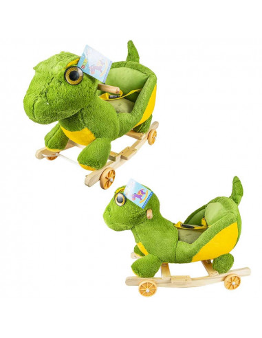 Balansoar pentru bebelusi, Dinozaur, lemn + plus, cu