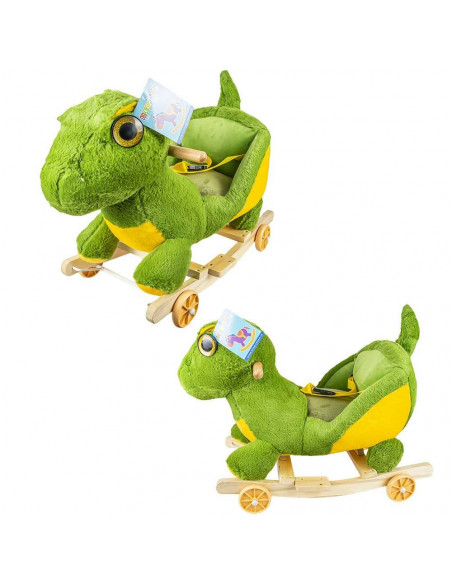 Balansoar pentru bebelusi, Dinozaur, lemn + plus, cu