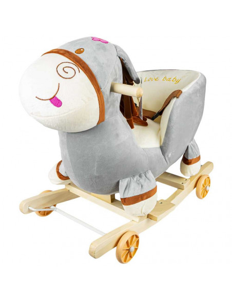 Balansoar pentru bebelusi, Magarus, lemn + plus, cu rotile, 52