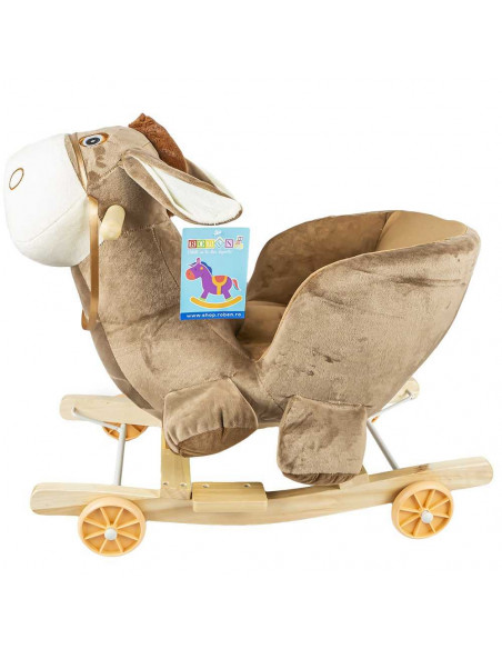 Balansoar pentru bebelusi, Magarus, lemn + plus, cu rotile, 60