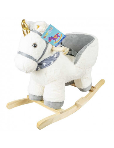 Balansoar pentru bebelusi, Unicorn, lemn + plus,ROB-RB-U06
