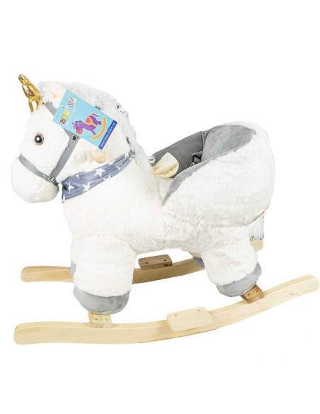 Balansoar pentru bebelusi, Unicorn, lemn + plus,ROB-RB-U06