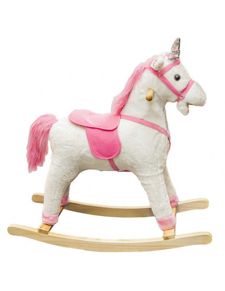 Unicorn balansoar, lemn + plus, roz, 78x28x68 cm,ROB-XL210
