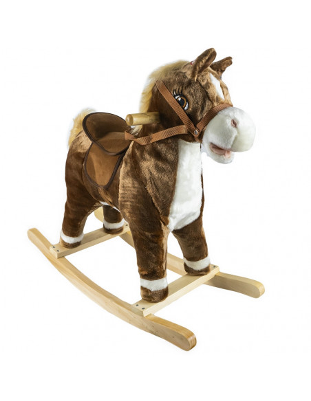 Calut balansoar, lemn + plus, espresso, 65x26x62 cm,ROB-XL-015