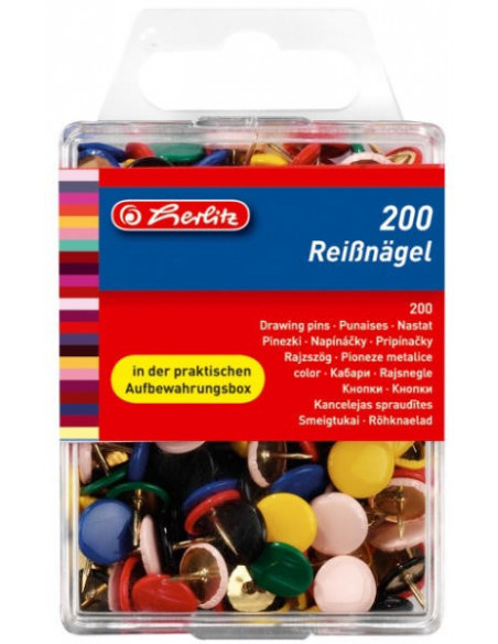 8770109,Pioneze Metalice Herlitz 200 Buc/Cutie, Color
