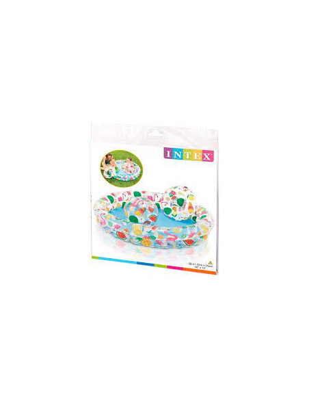 Piscina gonflabila Intex So Fruity, cu minge si colac, 122 x 25