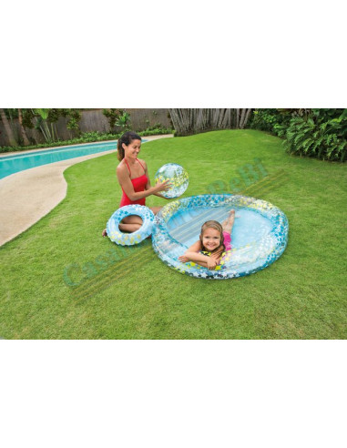 Piscina gonflabila Intex So Fruity, cu minge si colac, 122 x 25