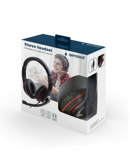 CASTI Gembird, cu fir, standard, utilizare multimedia, call