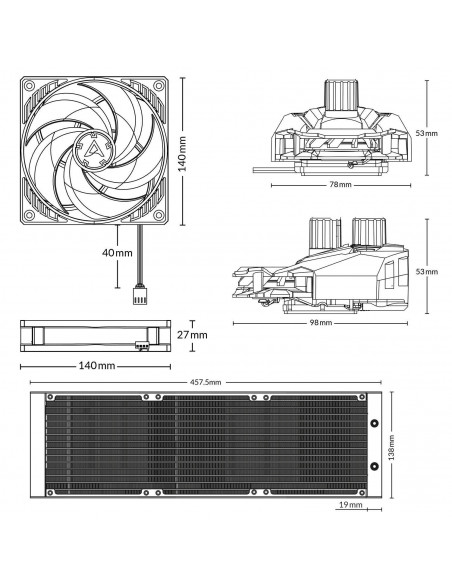 COOLER ARCTIC, skt. universal (inc. LGA1700), racire cu lichid