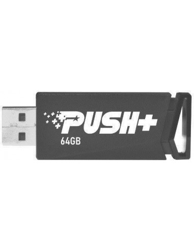 MEMORIE USB 3.2 PATRIOT PUSH+, 64 GB, profil mic, negru