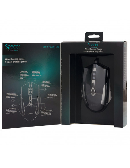 MOUSE Spacer - gaming, gaming, cu fir, USB, optic, 3.200 dpi MOUSE Spacer - gaming, gaming, cu fir, USB, optic, 3.200 dpi
