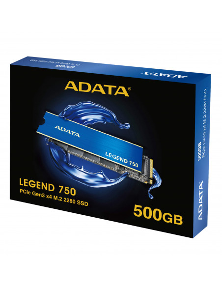 ALEG-750-500GCS,SSD ADATA, LEGEND 750, 500 GB, M.2, PCIe Gen3.0 x4, 3D TLC Nand, R/W: 3350/2450 MB/s, "ALEG-750-500GCS"