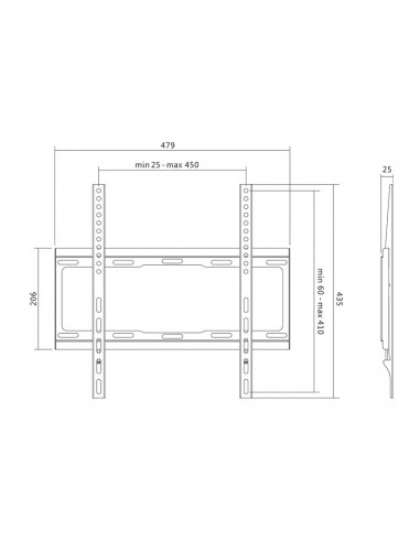 SUPORT de perete LOGILINK, pt 1 TV/monitor plat, diag. max 55
