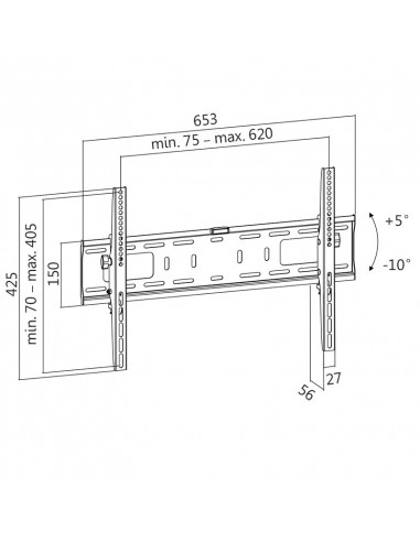 SUPORT de perete LOGILINK, pt 1 TV/monitor plat, diag. max 70
