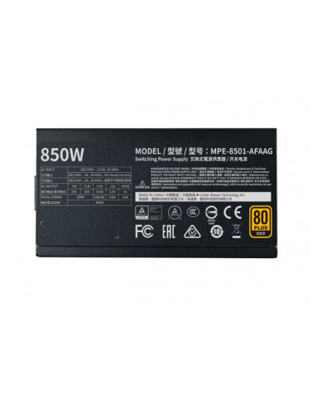 SURSA COOLER MASTER 850W (real), MWE Gold V2 850, fan 120mm, 80