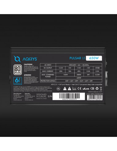Sursa Aqirys Pulsar LS 650W 80+ White certified, culoare
