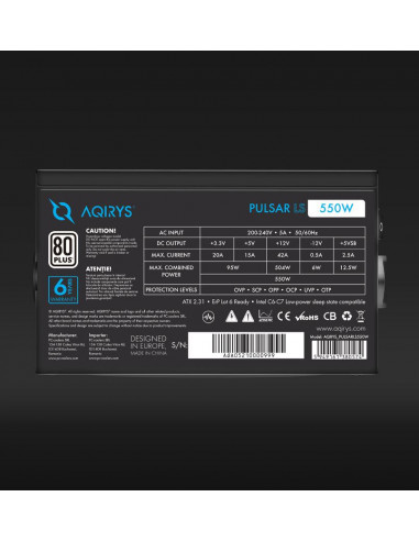 Sursa Aqirys Pulsar LS 550W 80+ White certified, culoare