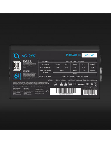 Sursa Aqirys Pulsar LS 450W 80+ White certified, culoare