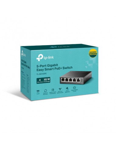 Switch TP-Link TL-SG105PE, 5 porturi Gigabit, Desktop, Easy
