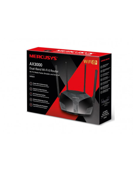 Mercusys Router, AX3000, MU-MIMO, Dual-Band, WPA3, Standarde