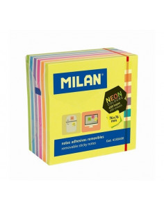 BLOC NOTES ADEZIV CUB 76X76 7 CULORI NEON MILAN,4155400 2