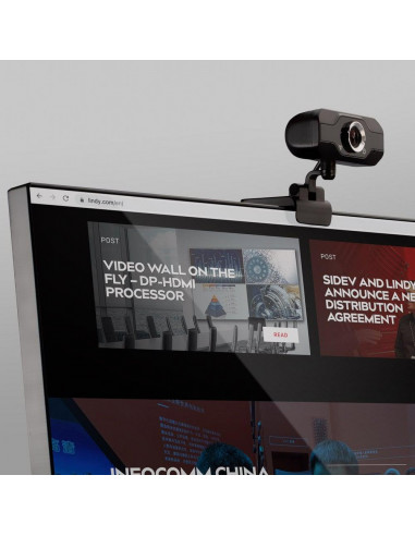 Camera Web Lindy LY-43300 Full HD 1080pm negru,LY-43300
