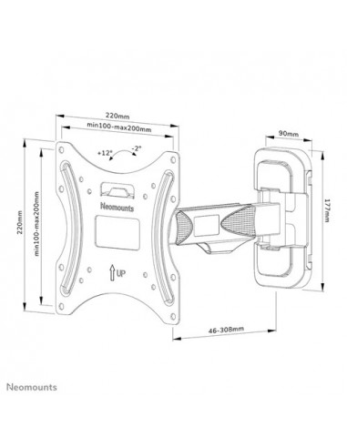 Suport TV de perete, Neomounts by Newstar WL40-540BL12, Fix