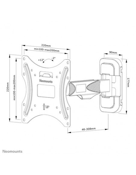 Suport TV de perete, Neomounts by Newstar WL40-540BL12, Fix
