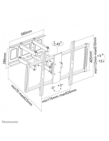 Suport TV de perete, Neomounts by Newstar LFD-W8000, Fix, 60"-