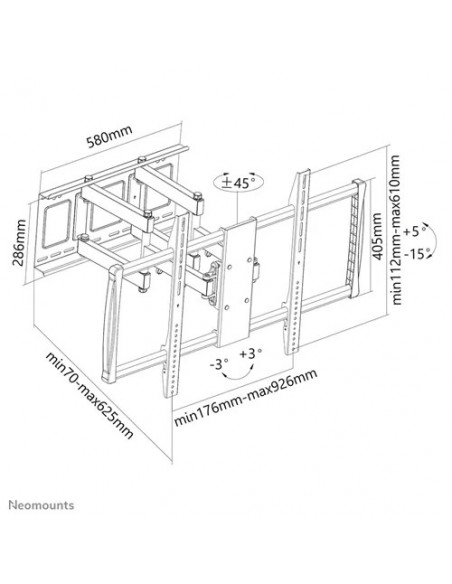 Suport TV de perete, Neomounts by Newstar LFD-W8000, Fix, 60"-