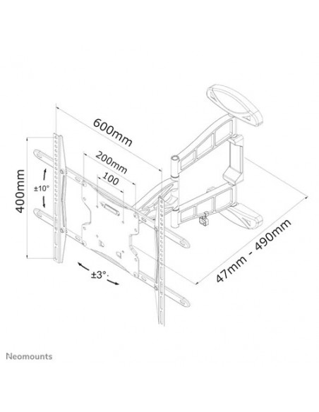 Suport TV de perete, Neomounts by Newstar LED-W500, Reglabil