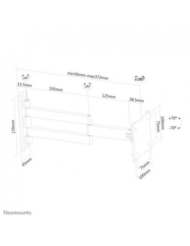 Suport TV de perete, Neomounts by Newstar FPMA-W830BLACK