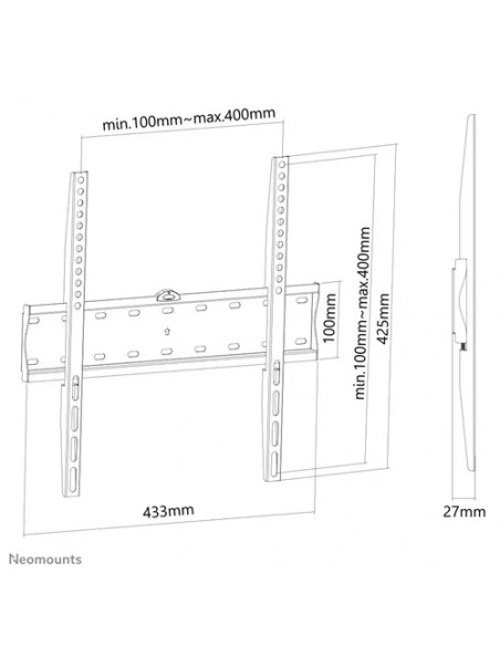 Suport TV de perete, Neomounts by Newstar FPMA-W300BLACK, Fix
