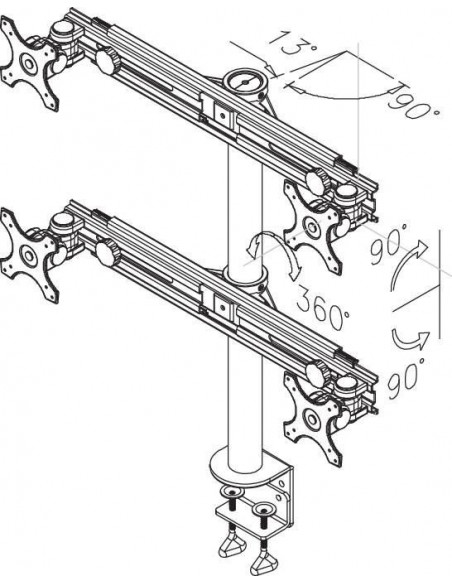 Suport Monitor de Birou, FPMA-D700D4, 19" - 30", VESA 100x100