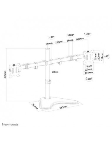 Suport Monitor de Birou Dual, Neomounts by Newstar