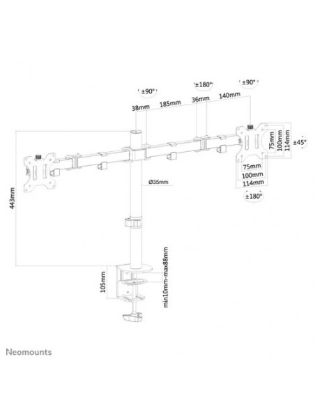 Suport Monitor de Birou Dual, Neomounts by Newstar Suport Monitor de Birou Dual, Neomounts by Newstar