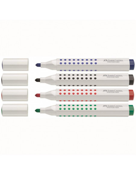 FC158304,Marker Whiteboard Faber-Castell 1583 2 - 4 mm Varf Rotund - Set 4 Culori FC158304,Marker Whiteboard Faber-Castell 1583 2 - 4 mm Varf Rotund - Set 4 Culori