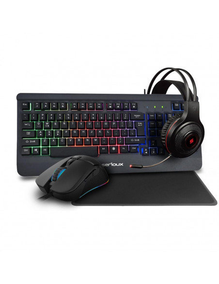 Kit Gaming Serioux Kayel 4 in 1, Tastatura de gaming, 104