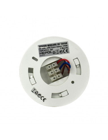Senzor de miscare Hepol, interior (IP20), alb, 360