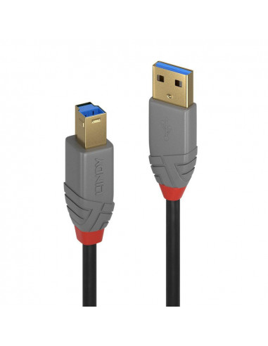 Cablu transfer Lindy LY-36743, USB 3.2 Type A to B, 3m, Anthra