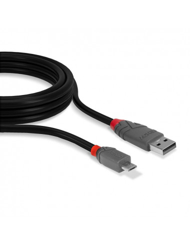 Cablu transfer Lindy LY-36735, USB 2.0 Type A to MicroUSB, 5m