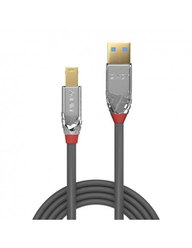 Cablu transfer Lindy USB 3.0 Type A to B, 3m, Cromo