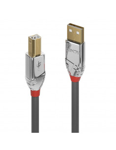 Cablu transfer Lindy LY-36643, USB 2.0 Type A to B, 3m, Cromo